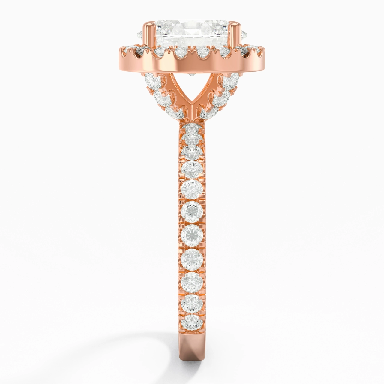 2.00ct Moissanite Engagement Ring 14K Rose Gold