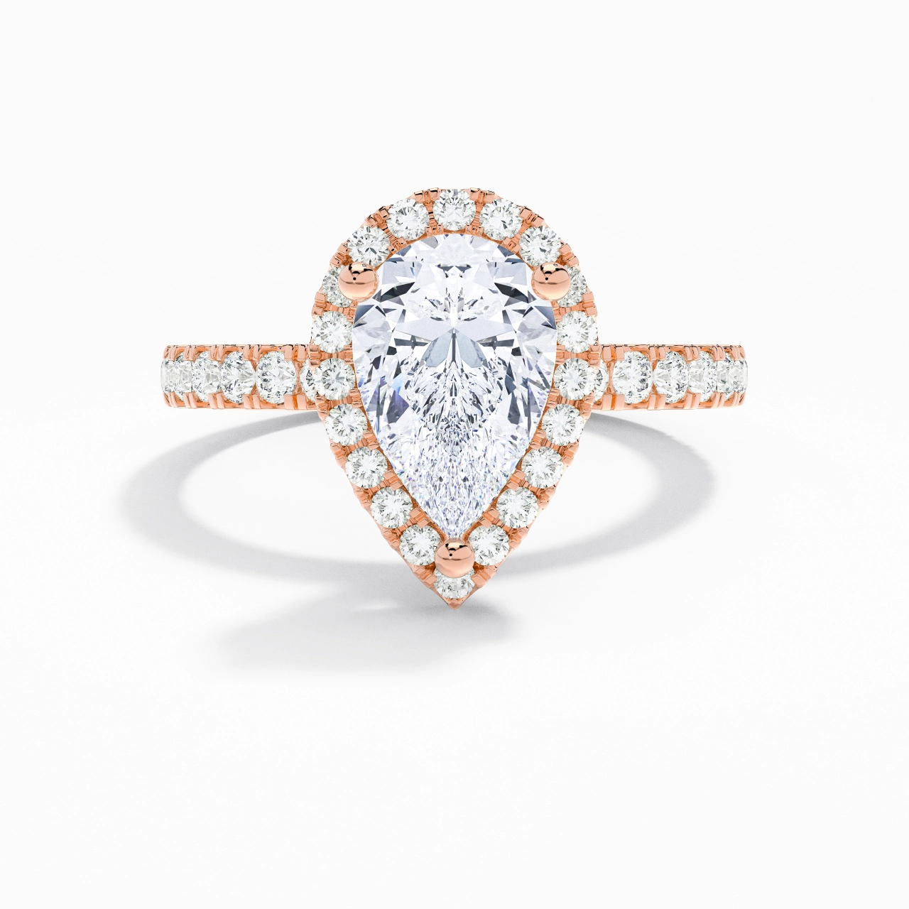 1.50ct Moissanite Engagement Ring 14K Rose Gold