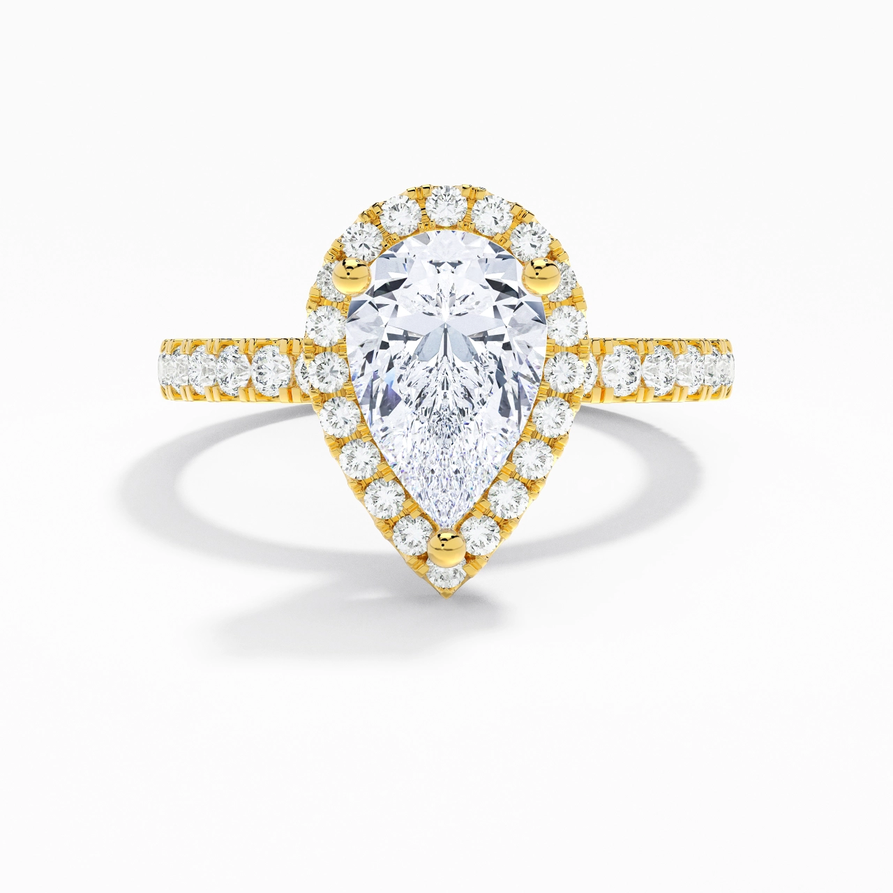 Elegant Pear 1.50ct Moissanite Engagement Ring