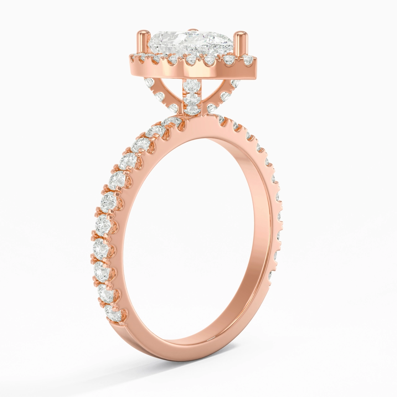 1.50ct Moissanite Engagement Ring 14K Rose Gold