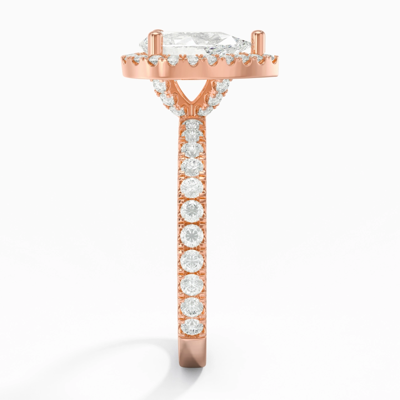 1.50ct Moissanite Engagement Ring 14K Rose Gold