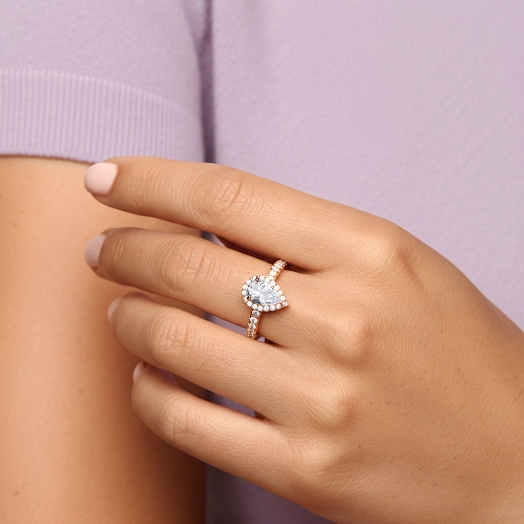 1.00ct Moissanita Anillo de Compromiso Oro rosa 18K