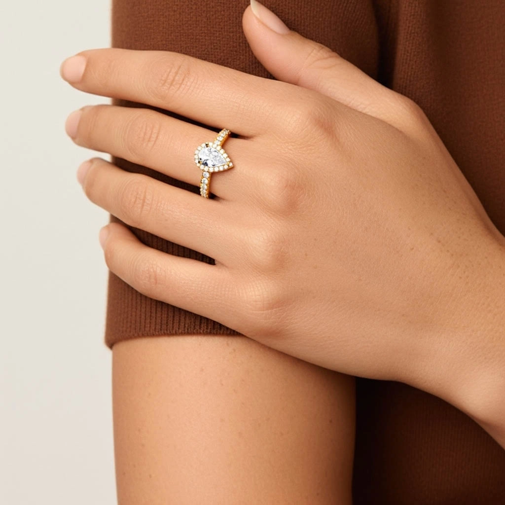 1.00ct Moissanite Bague de fiançailles Or 18 carats