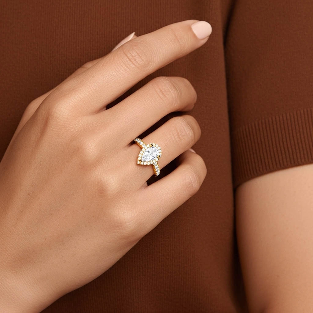 1.00ct Moissanite Bague de fiançailles Or 18 carats