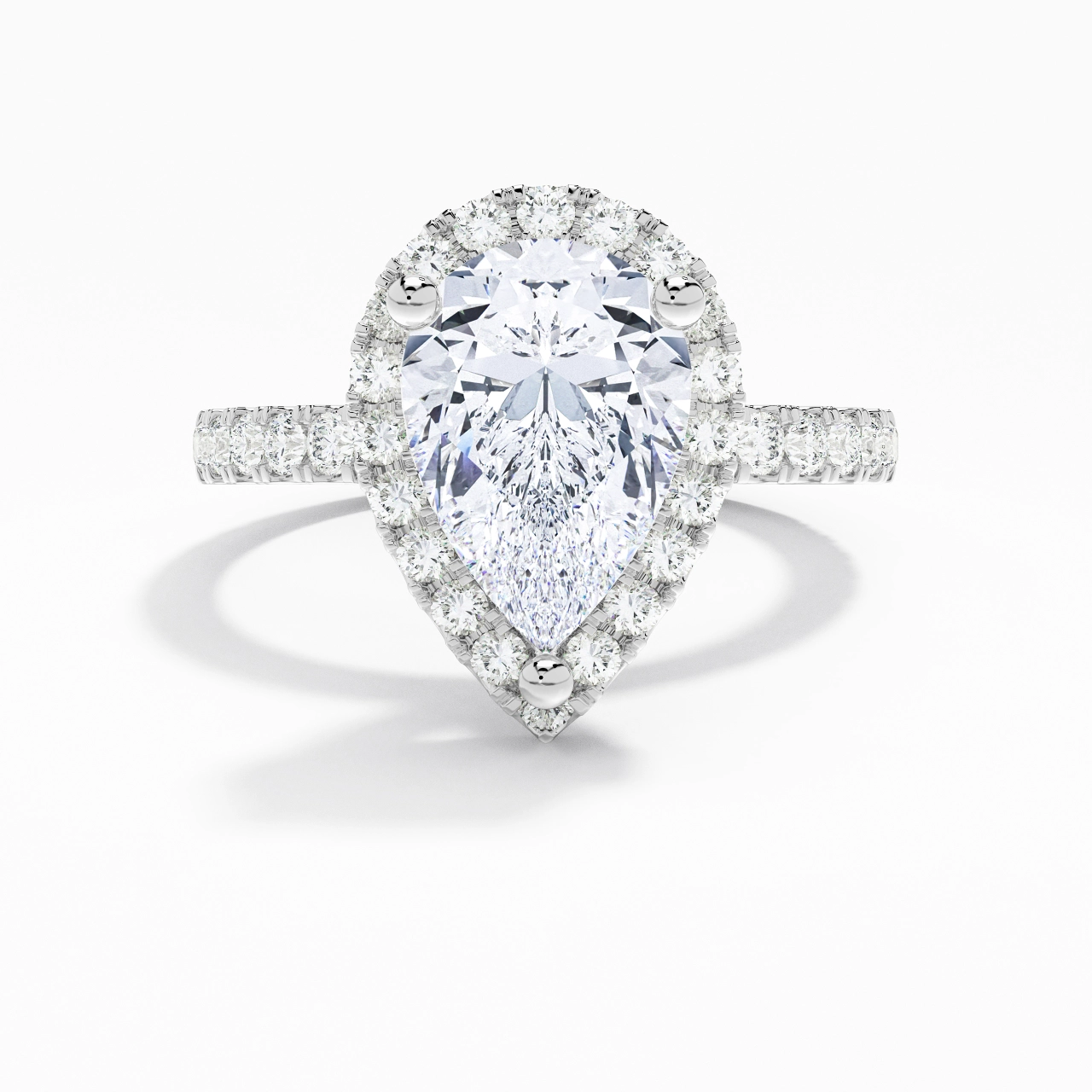 2.00ct Moissanite Engagement Ring 14K White Gold