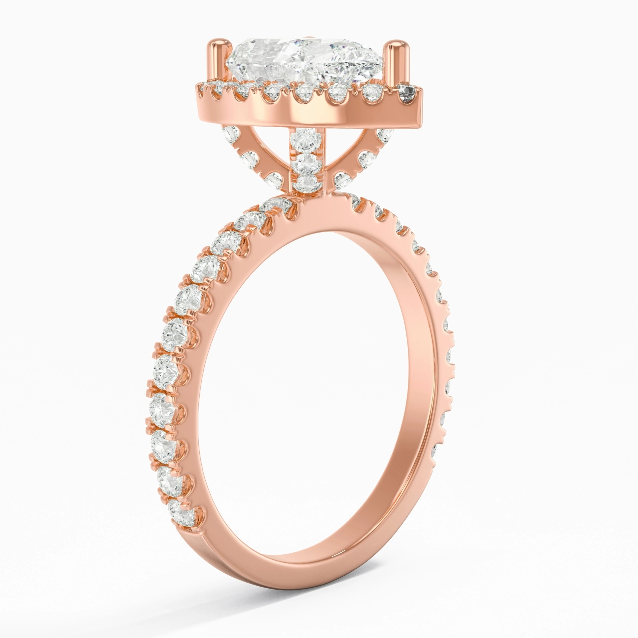 2.00ct Moissanite Engagement Ring 14K Rose Gold