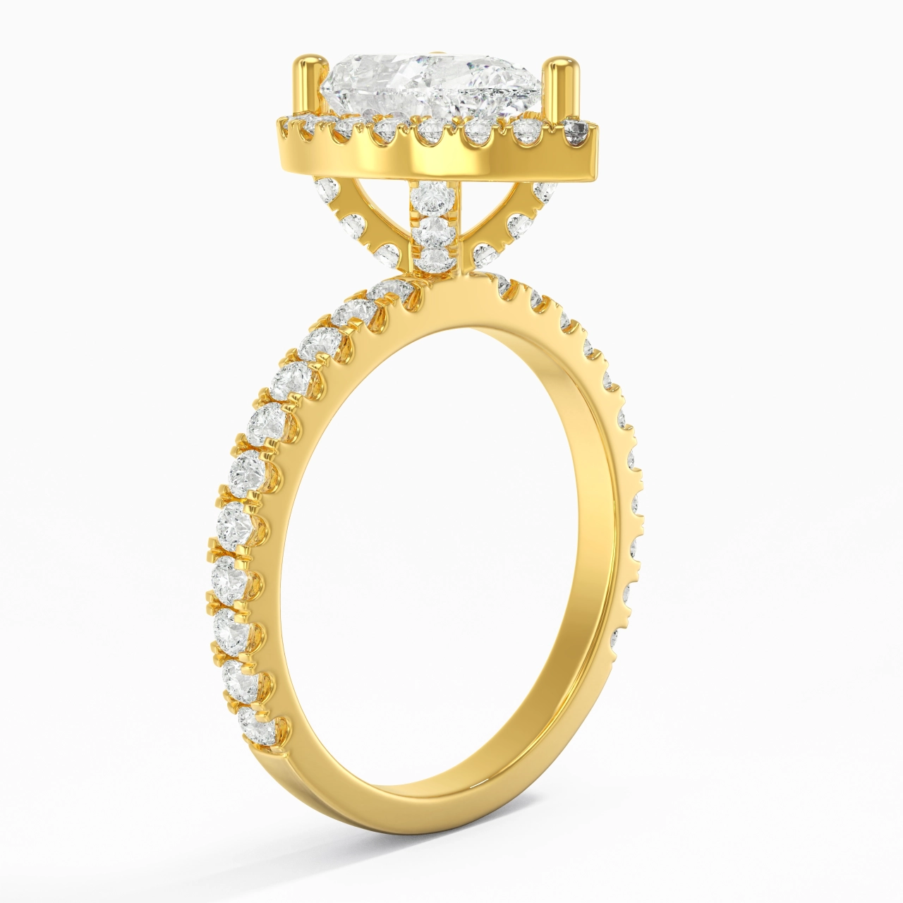 2.00ct Moissanite Engagement Ring 18K Gold