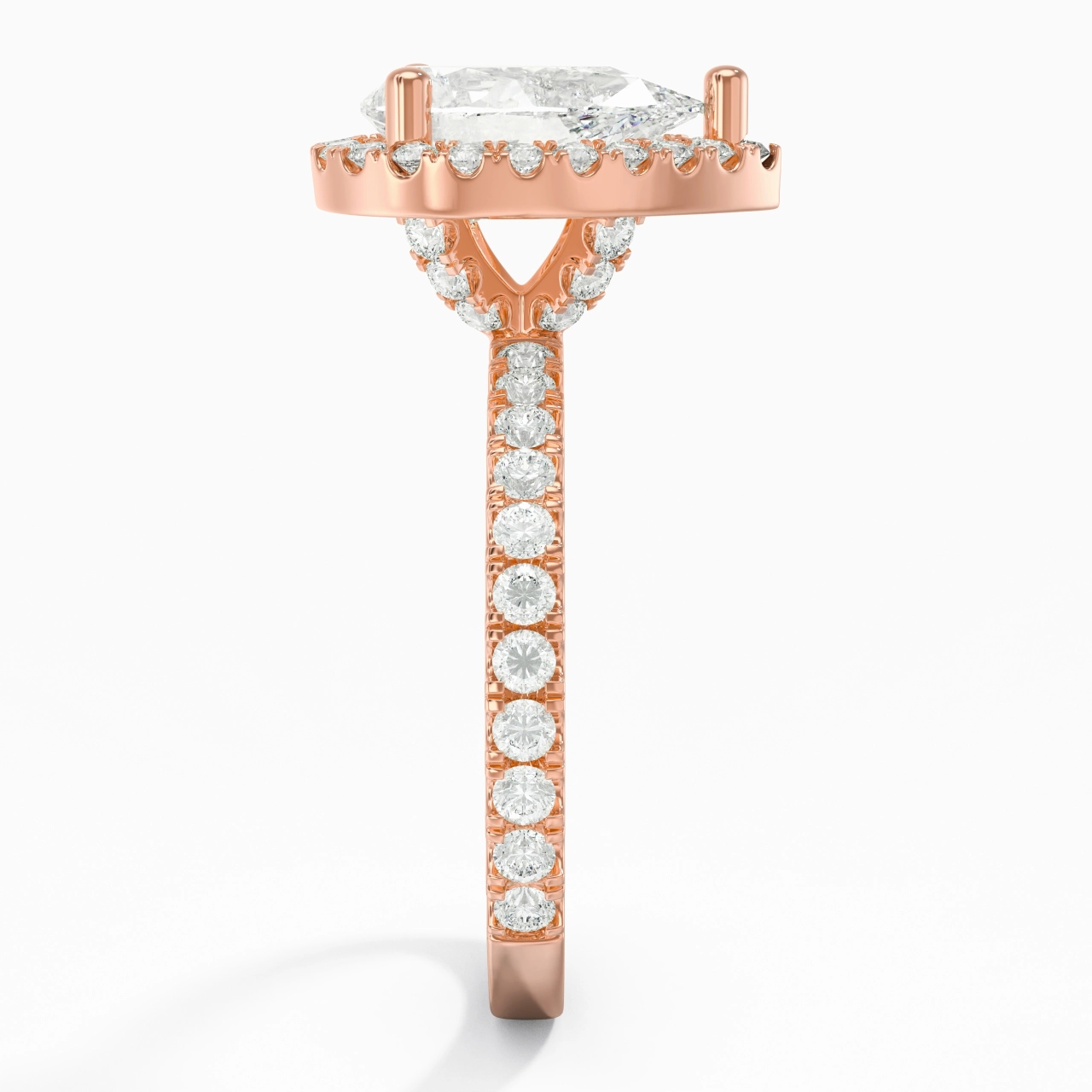 2.00ct Moissanite Engagement Ring 14K Rose Gold