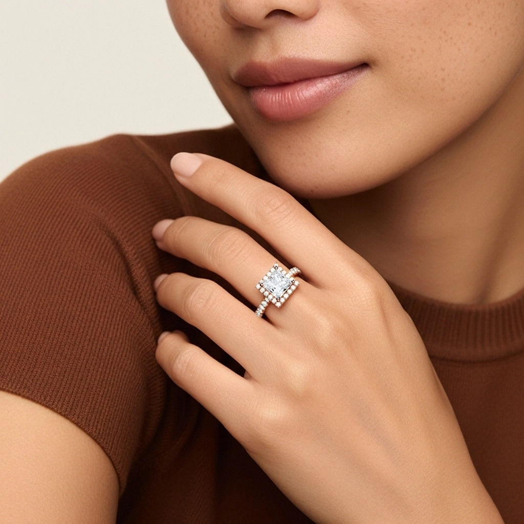 1.00ct Moissanita Anillo de Compromiso Oro rosa 18K