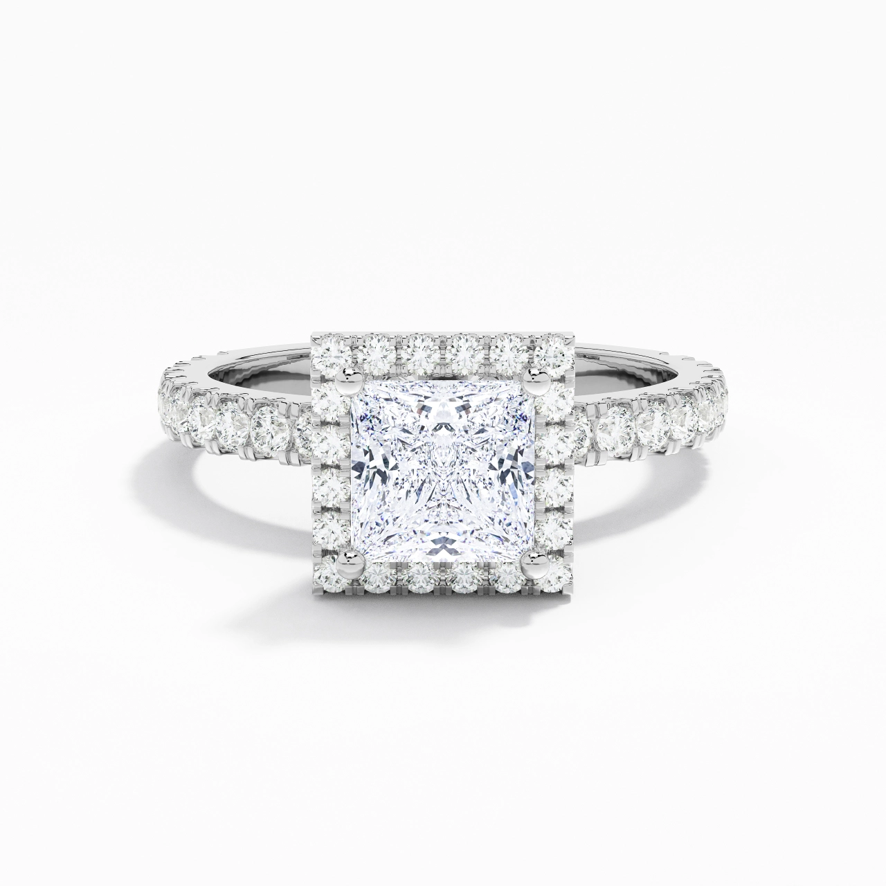 Elegant Princess 1.00ct Moissanite Engagement Ring