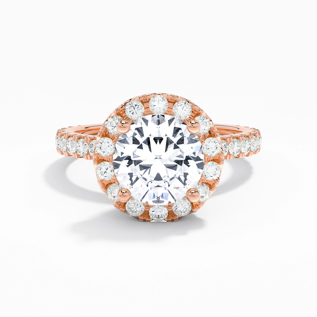 1.50ct Moissanite Engagement Ring 14K Rose Gold