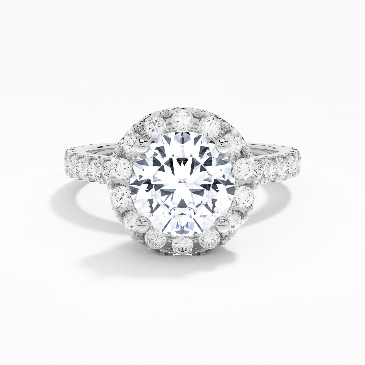 1.50ct Moissanite Engagement Ring 14K White Gold