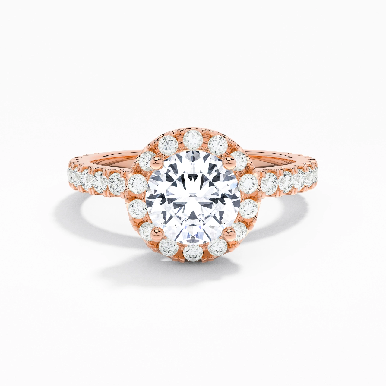 Elegant Round 1.00ct Moissanite Engagement Ring