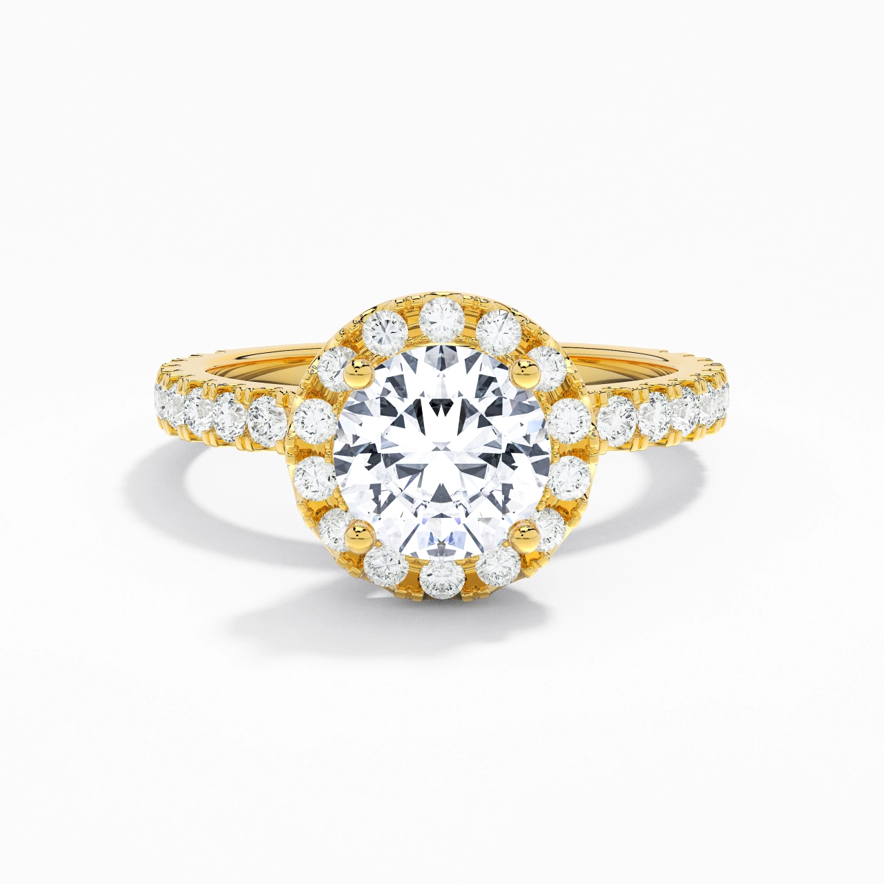 1.00ct Moissanite Engagement Ring 18K Gold