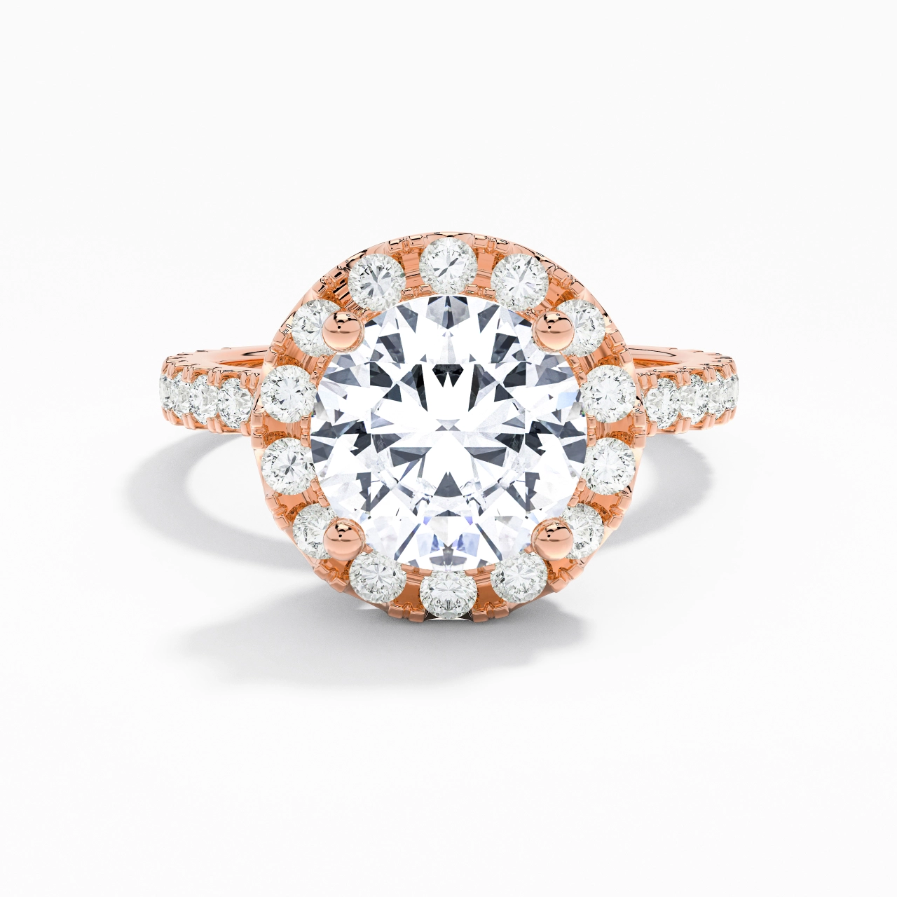 2.00ct Moissanite Bague de fiançailles Or rose 18 carats