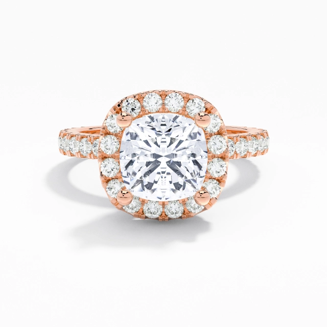 2.00ct Cushion Moissanite 14K Rose Gold Engagement Ring