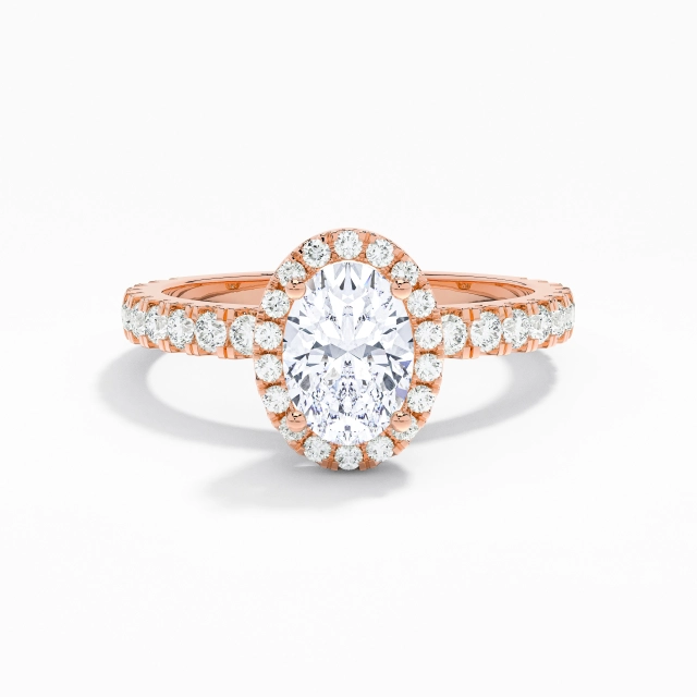 1.00ct Ovale Moissanite Or rose 14 carats Bague de fiançailles VANCARO Logo Image