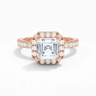 Élégant Asscher 1.00ct Moissanite Bague de fiançailles