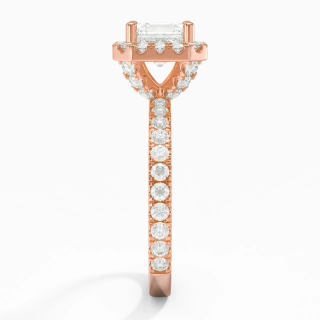 1.00ct Moissanite Engagement Ring 14K Rose Gold