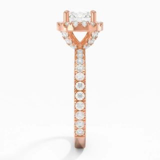 1.00ct Moissanite Engagement Ring 14K Rose Gold