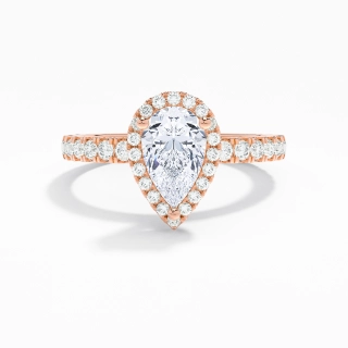 1.00ct Moissanite Engagement Ring 14K Rose Gold