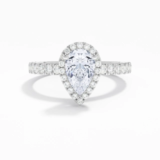 1.00ct Moissanite Engagement Ring 14K White Gold