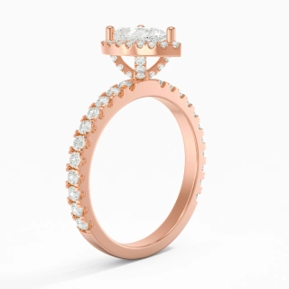 1.00ct Moissanite Engagement Ring 14K Rose Gold