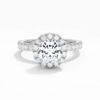 1.00ct Moissanite Engagement Ring 18K White Gold