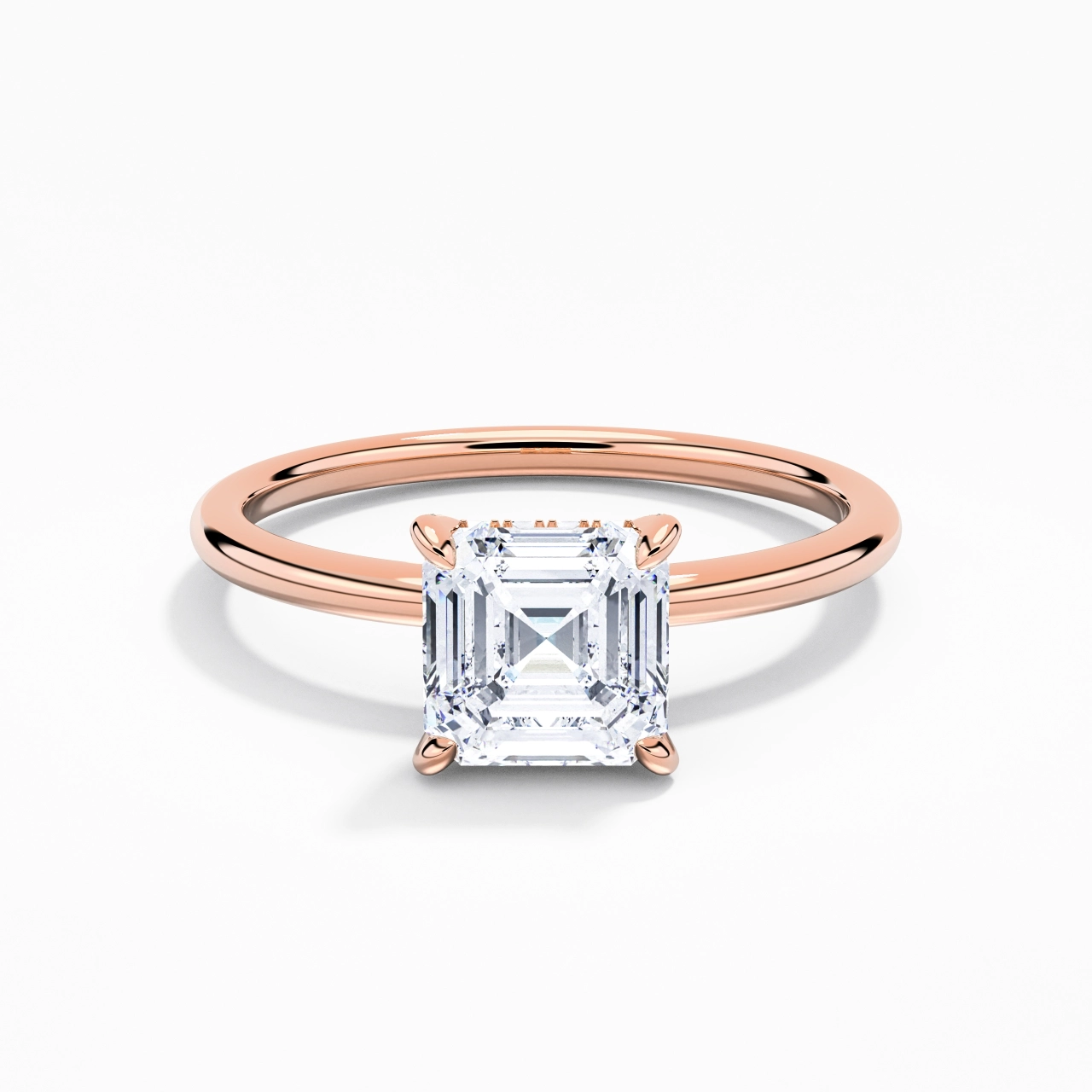 1.00ct Moissanite Engagement Ring 14K Rose Gold