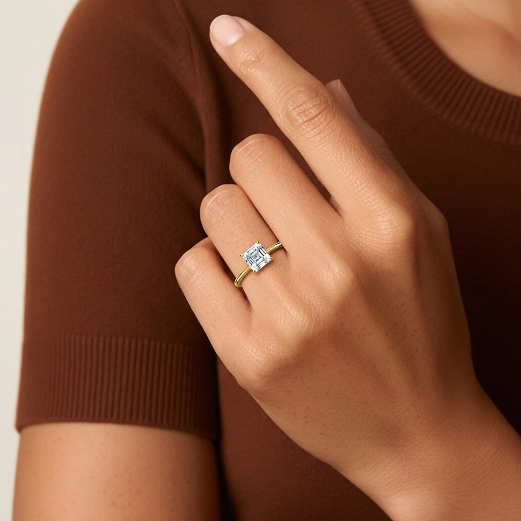 1.00ct Moissanite Bague de fiançailles Argent sterling 925