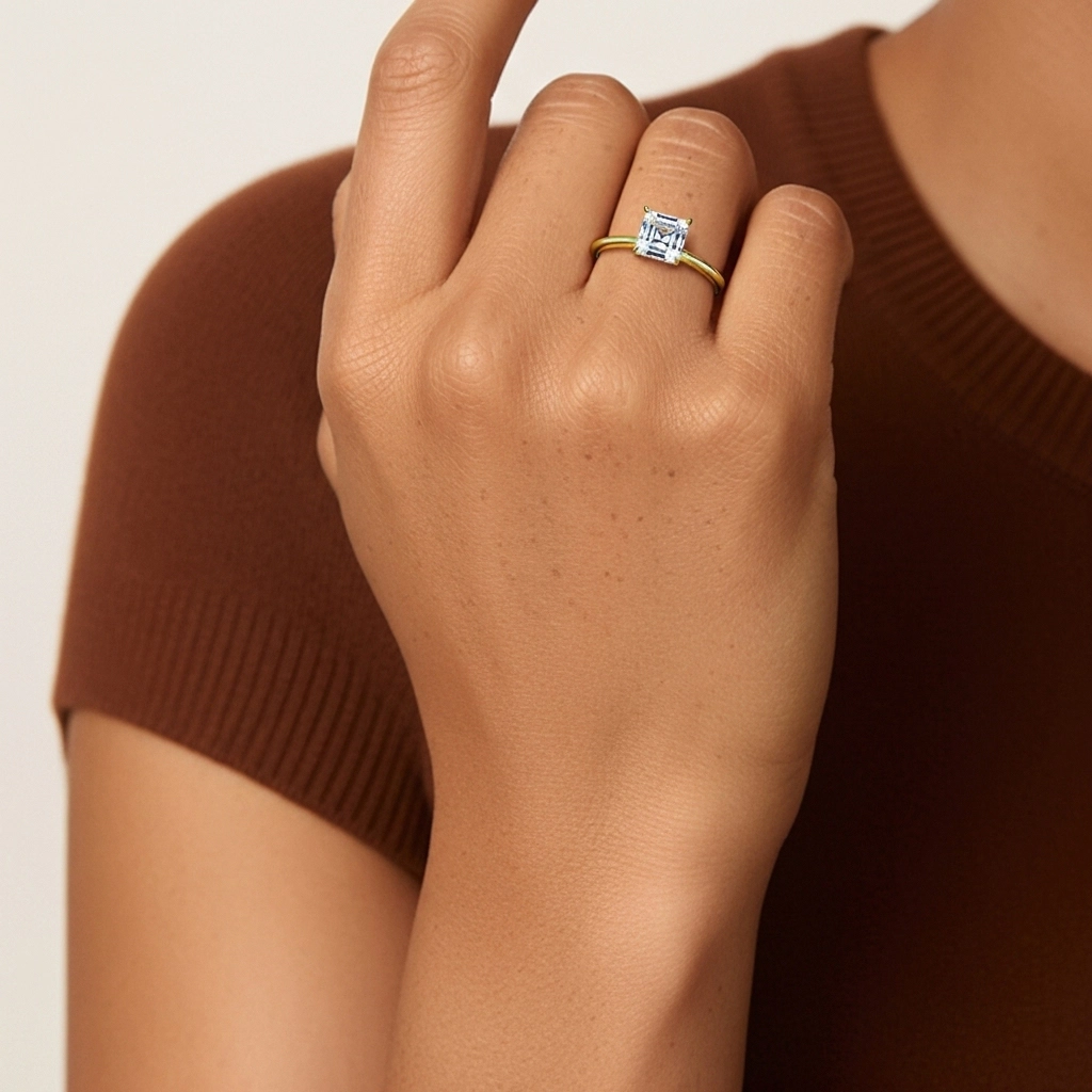 1.00ct Moissanite Bague de fiançailles Argent sterling 925