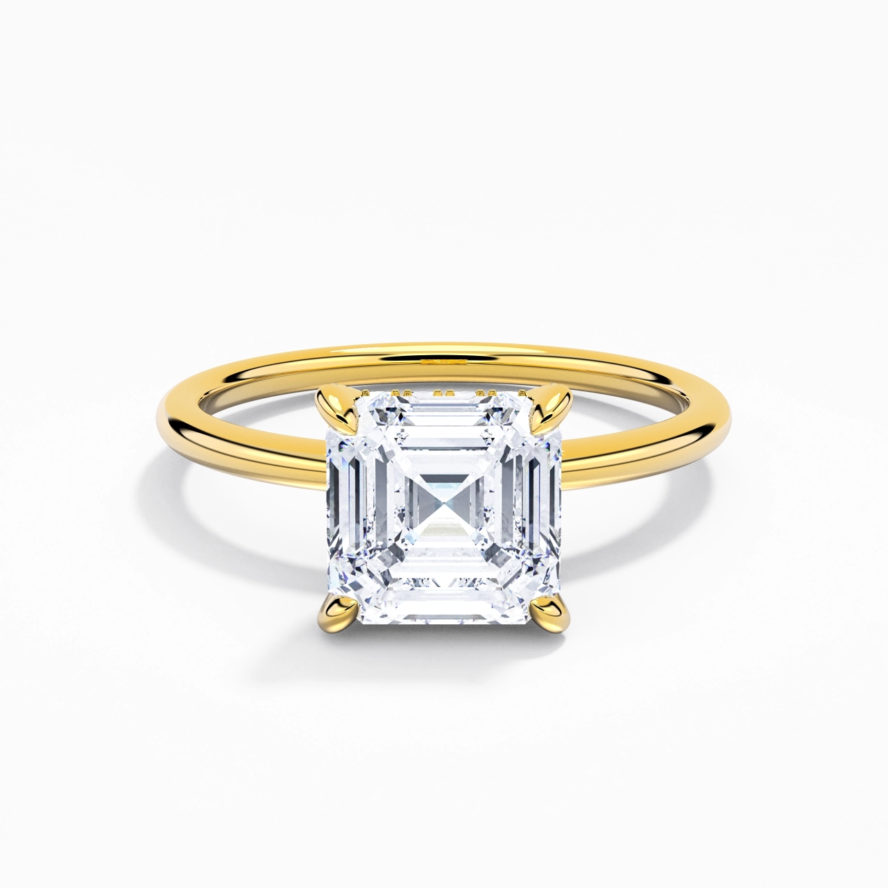 1.00ct Moissanite Engagement Ring 18K Gold