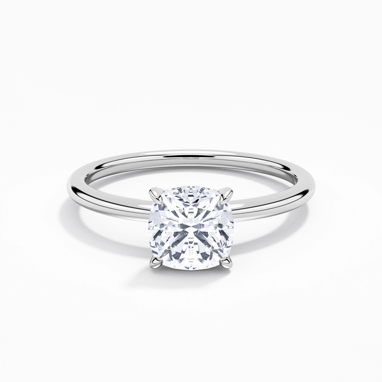 1.00ct Moissanite Bague de fiançailles Platine