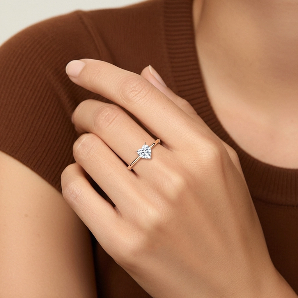 1.00ct Moissanite Bague de fiançailles Or rose 14 carats