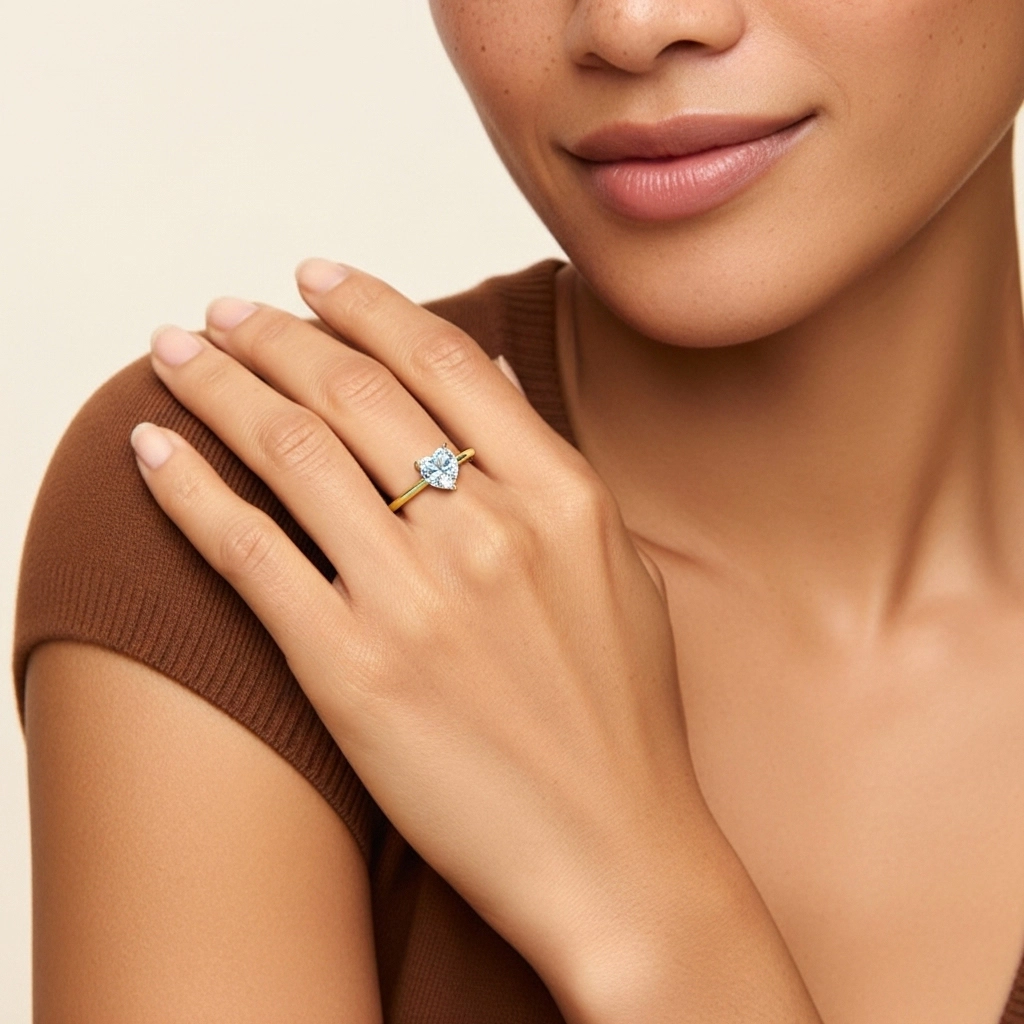 1.00ct Moissanite Bague de fiançailles Argent sterling 925