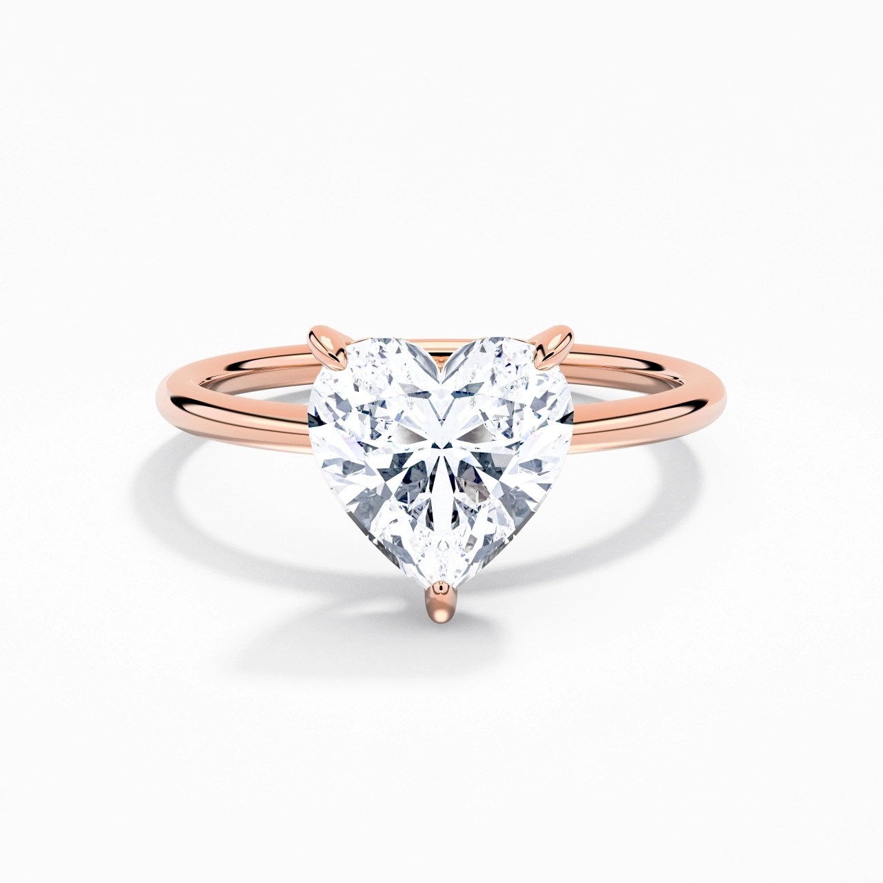 1.00ct Moissanite Engagement Ring 14K Rose Gold