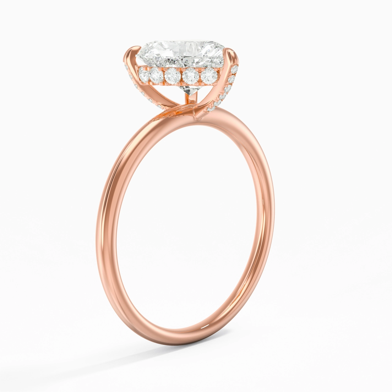 1.00ct Moissanite Engagement Ring 14K Rose Gold