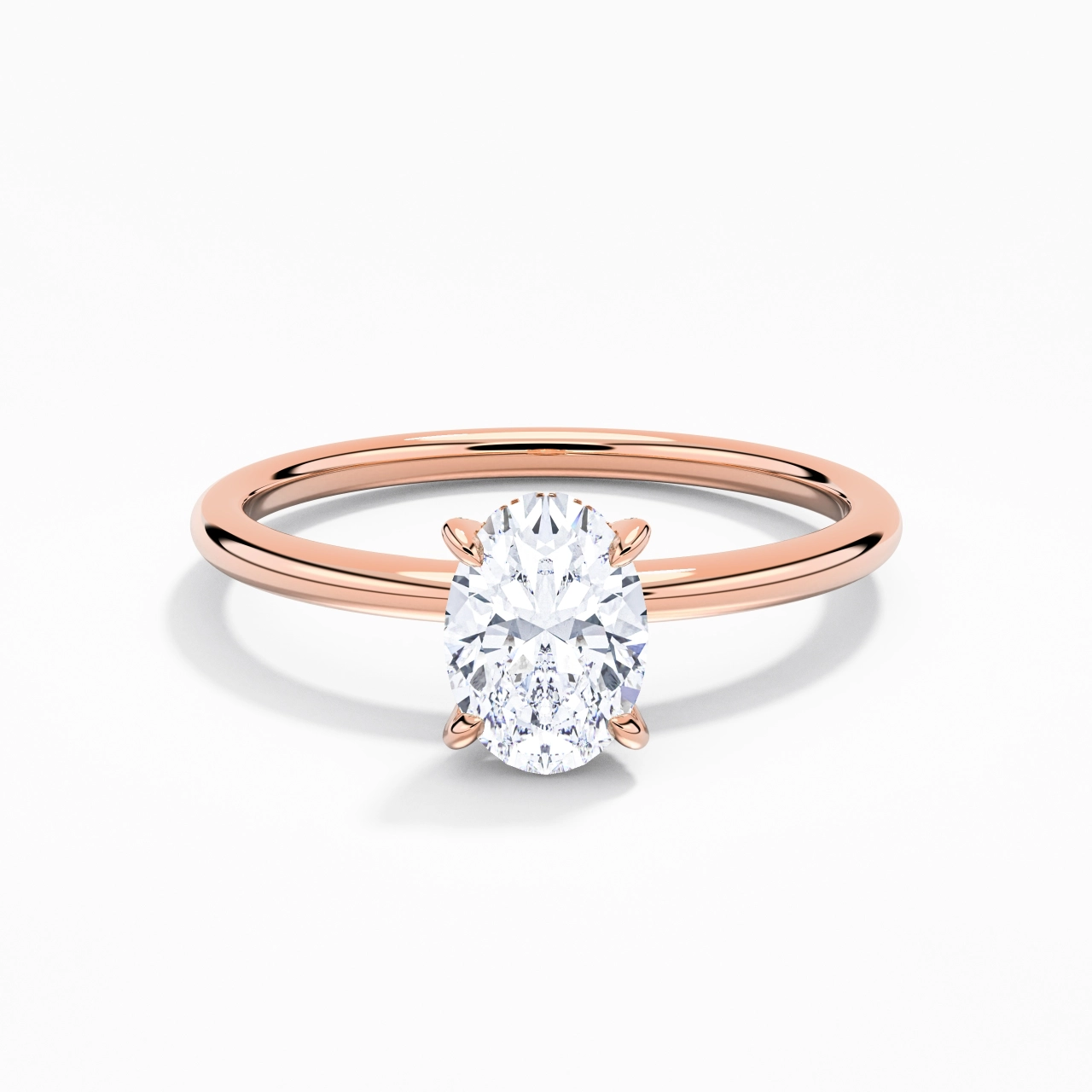 1.50ct Moissanite Engagement Ring 18K Rose Gold