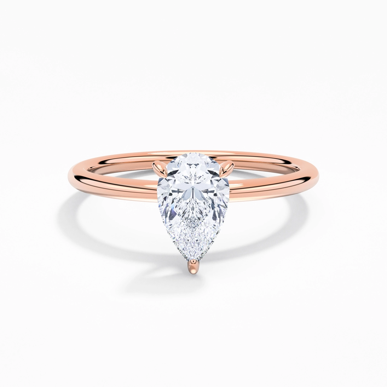 2.00ct Moissanite Bague de fiançailles Or rose 14 carats