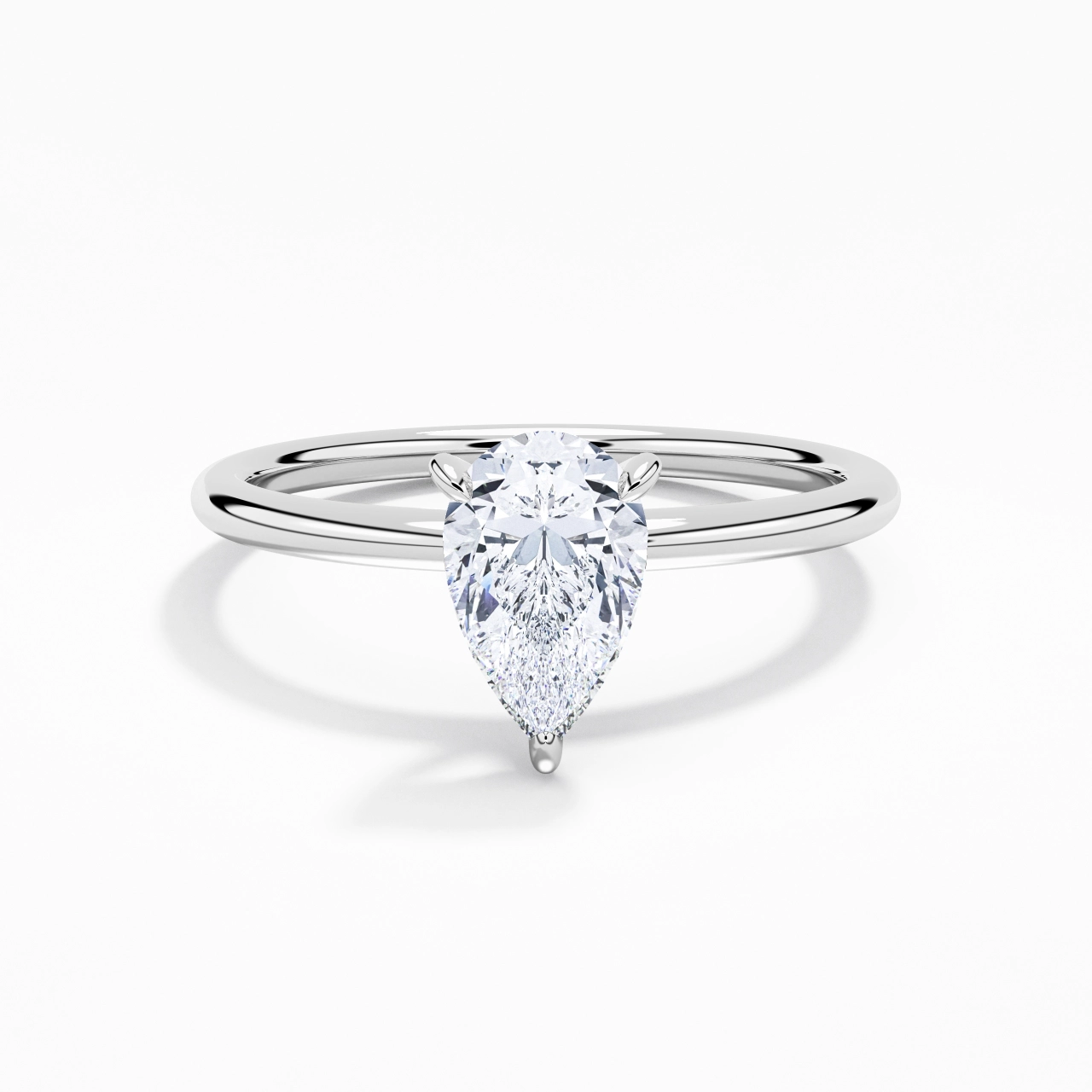 1.50ct Moissanite Engagement Ring 18K White Gold