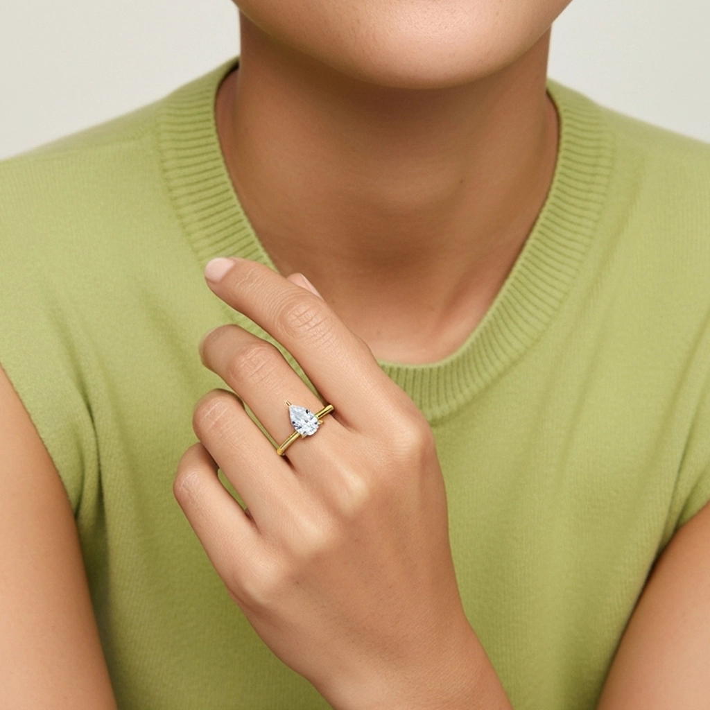 1.00ct Moissanita Anillo de Compromiso Plata esterlina 925