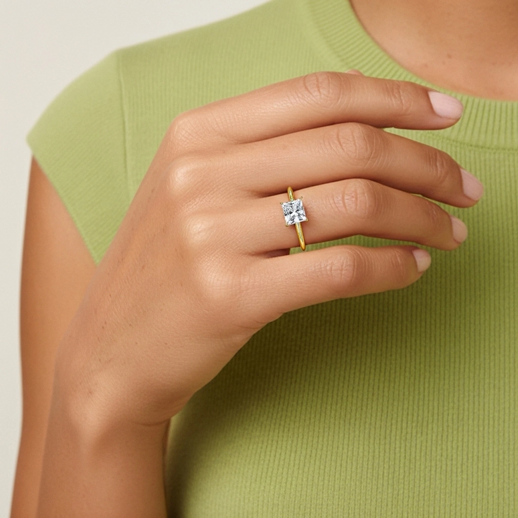 1.00ct Moissanite Bague de fiançailles Argent sterling 925