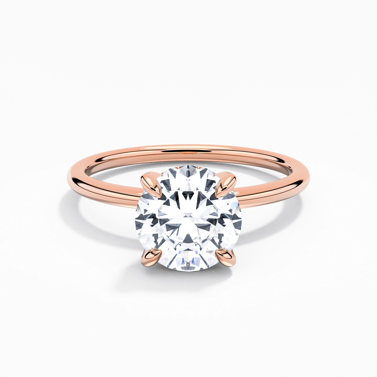 1.00ct Moissanite Engagement Ring 14K Rose Gold