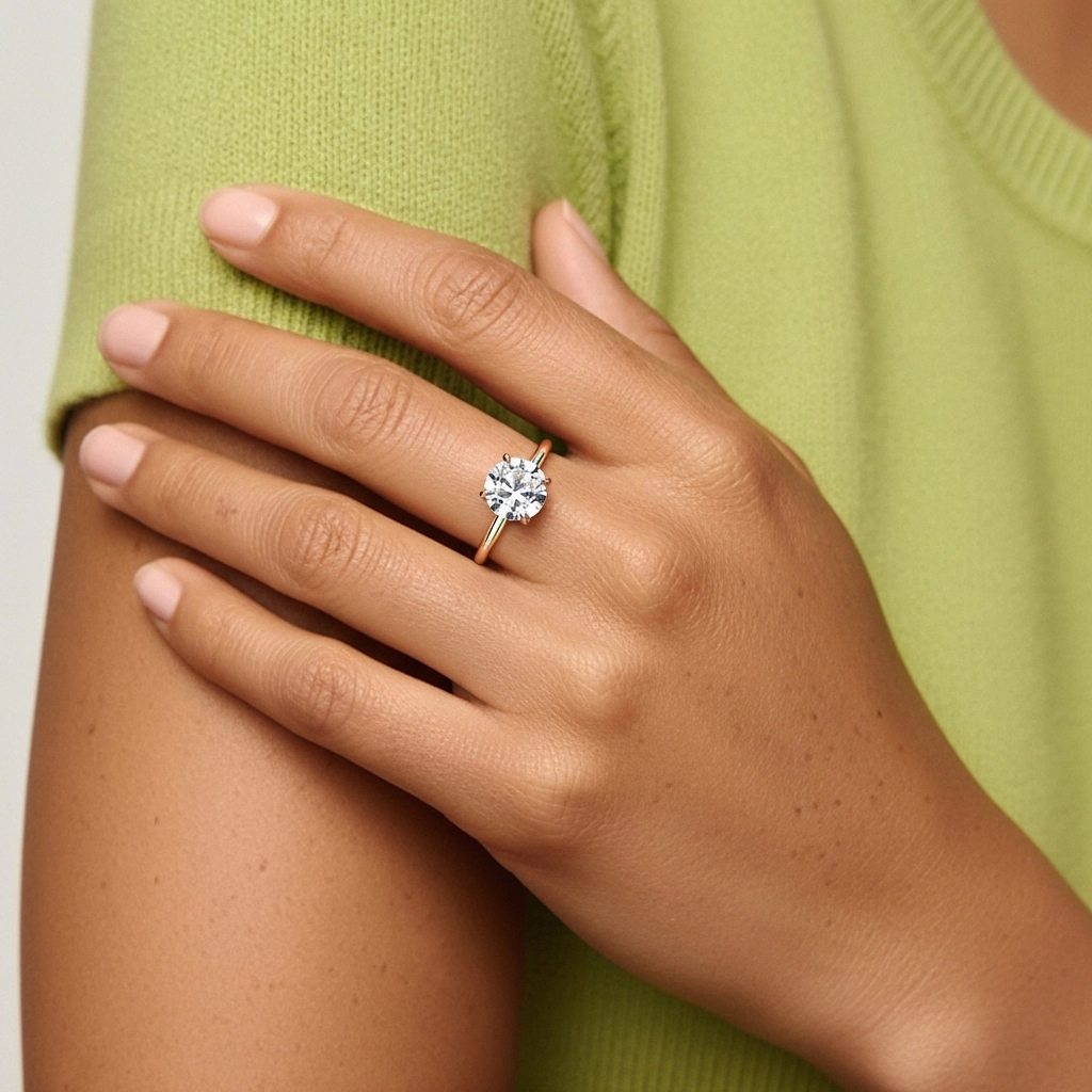 1.50ct Moissanite Bague de fiançailles Argent sterling 925