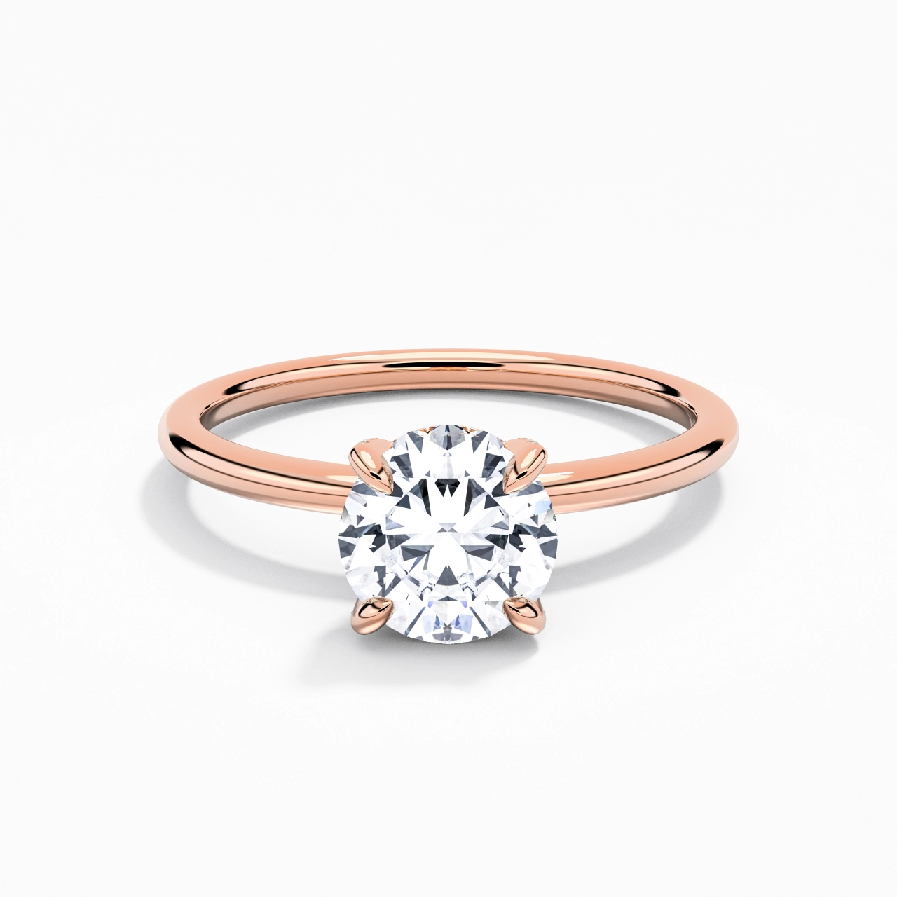 1.50ct Moissanite Engagement Ring 18K Rose Gold