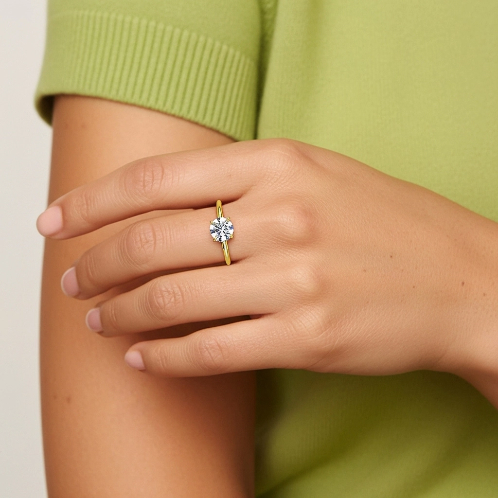 1.00ct Moissanite Bague de fiançailles Argent sterling 925