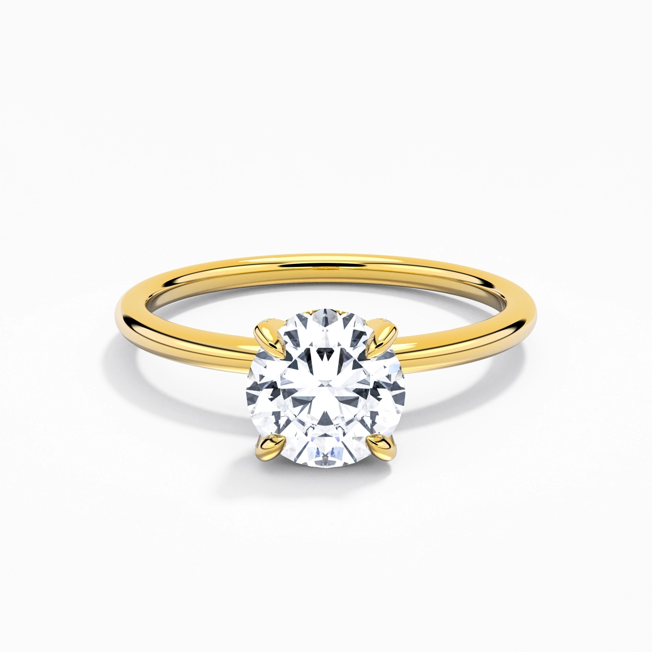 1.00ct Moissanite Engagement Ring 14K Gold