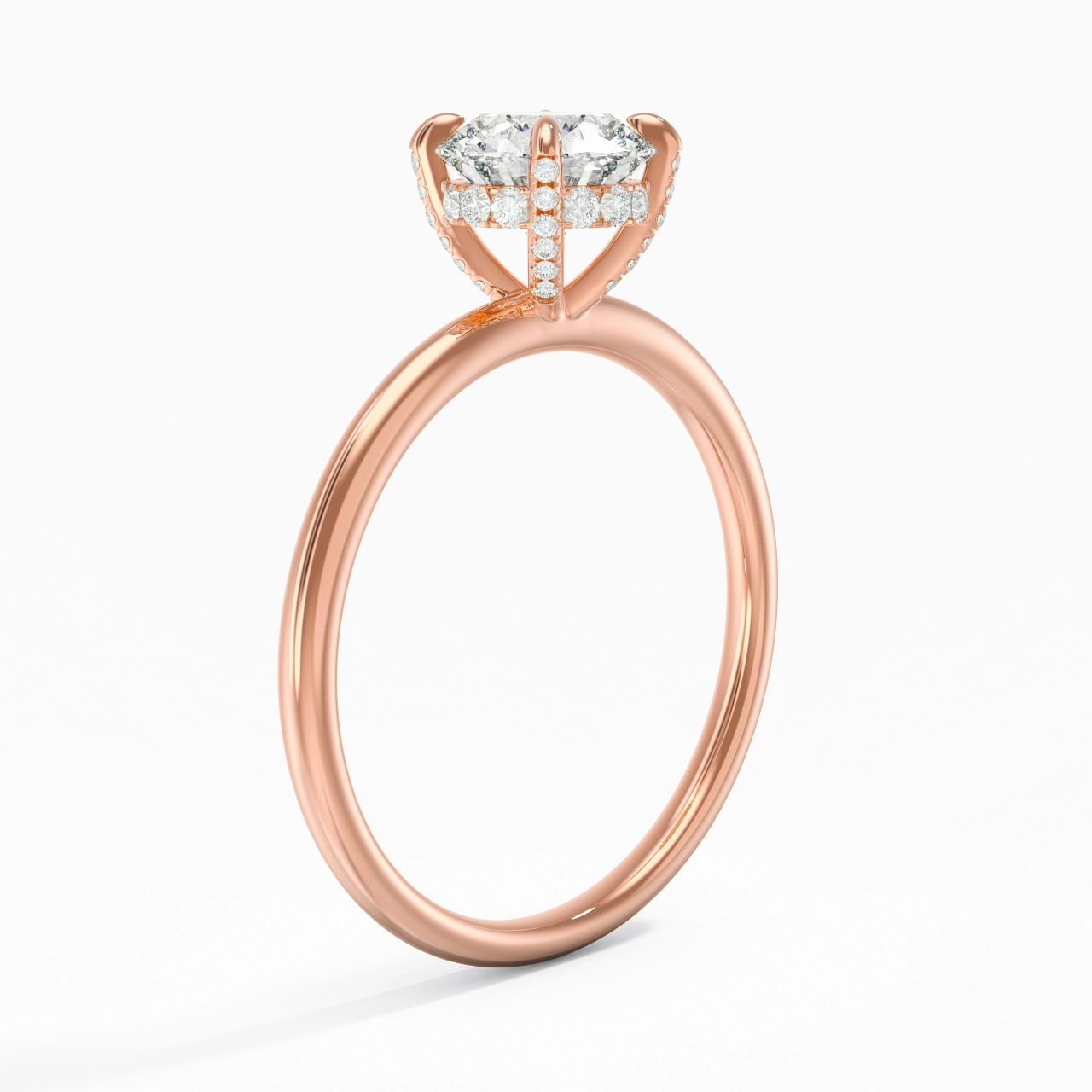 1.50ct Moissanite Engagement Ring 18K Rose Gold