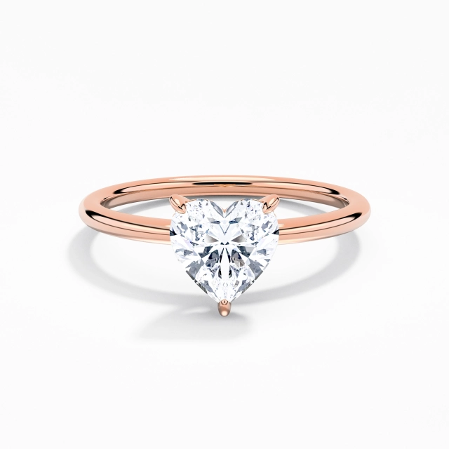 1.00ct Cœur Moissanite Bague de fiançailles Argent sterling 925 Halo caché Sobre Tige Droite VANCARO Logo Image