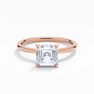 1.00ct Moissanite Engagement Ring 14K Rose Gold